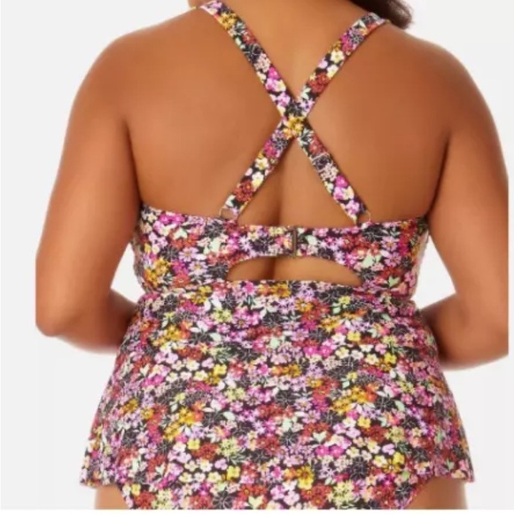 Salt + Cove Juniors' Plus Size Fly Away Floral-Print Tankini Top, Floral Print 3 - Picture 3 of 8